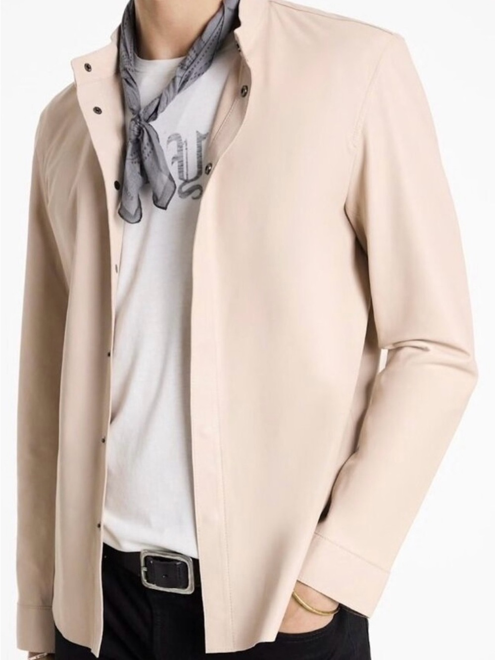 John Varvatos Leather Bernard Shirt Jacket NWOT